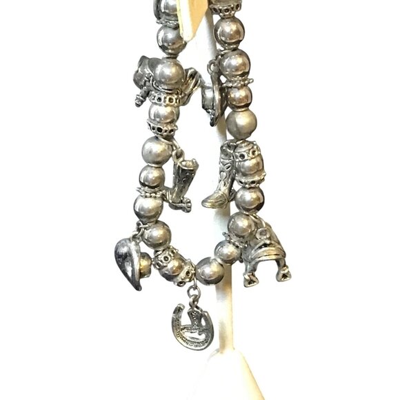 Silver Tone Stretch Western Charm Bracelet (1357) - Picture 3 of 5